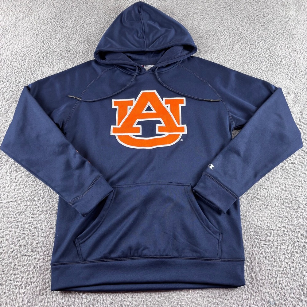 Auburn University Tigers Hoodie Mens S Navy Sweatshirt‎ Embroidered Large Logo
